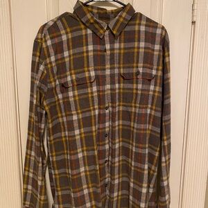 Burnside Plaid Button-Down Shirt - Gray, Yellow, Red